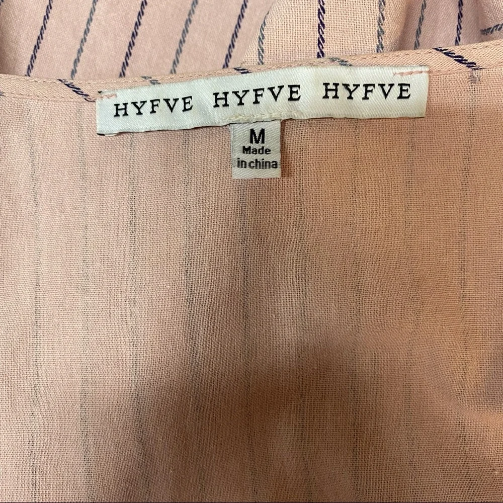 HYFVE Pink Striped Print Short Sleeve Waist Tie Dress. - Picture 8 of 10